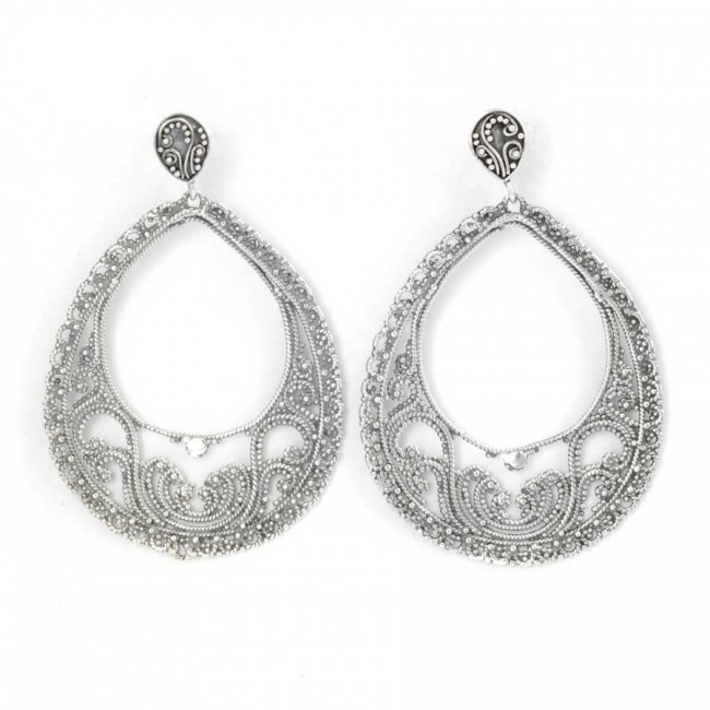 Beautiful Silver Filigree Stud Earrings - Silver Jewellery - Boutique Nirvana