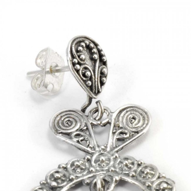 Silver Filigree Fan Earrings - 0 - Boutique Nirvana