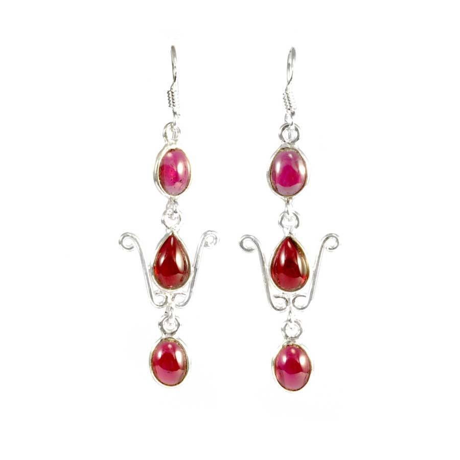 Boucles d'Oreilles Trois Pierres - BIJOUX ARGENT - Boutique Nirvana