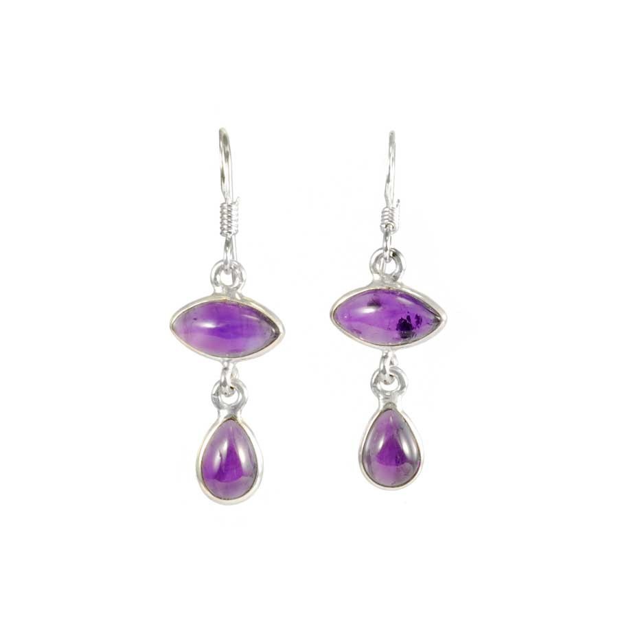 Indian Handcrafted Gemstone Earrings - Silver Jewellery - Boutique Nirvana