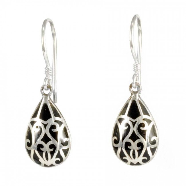 Boucles d'oreilles gouttes émaillées - BIJOUX ARGENT - Boutique Nirvana