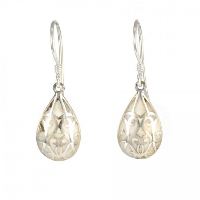 Silver Earrings with Colour Drop - Silver Jewellery - Boutique Nirvana