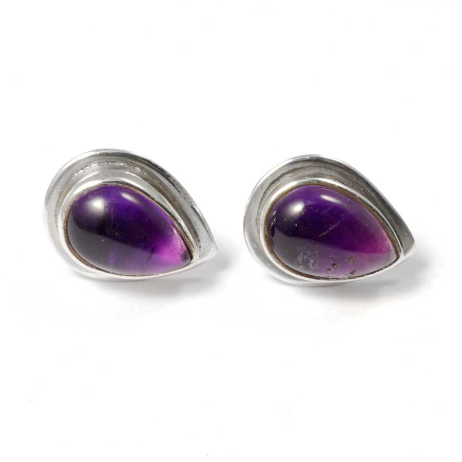 Teardrop Indian Gemstone Studs - Silver Jewellery - Boutique Nirvana