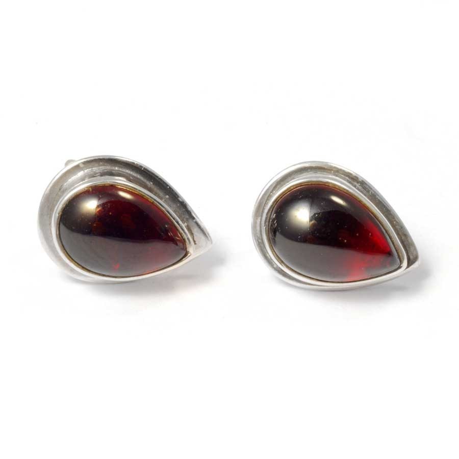 Teardrop Indian Gemstone Studs - Silver Jewellery - Boutique Nirvana