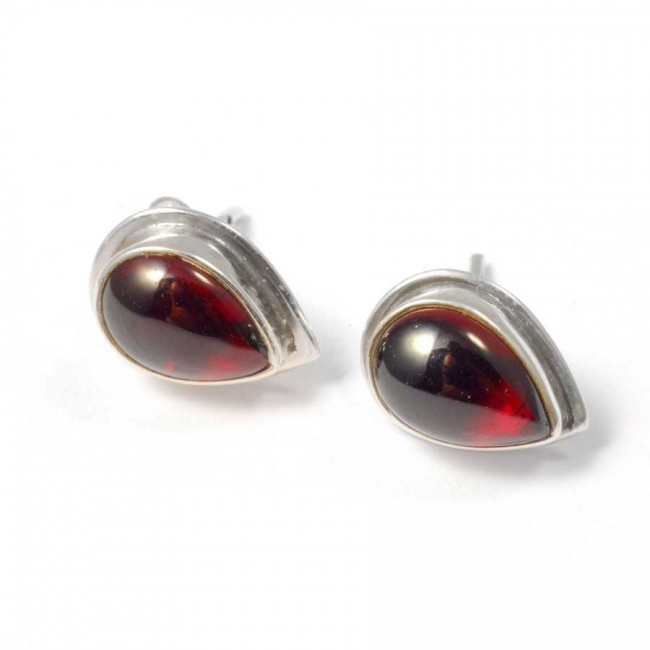 Teardrop Indian Gemstone Studs - Silver Jewellery - Boutique Nirvana