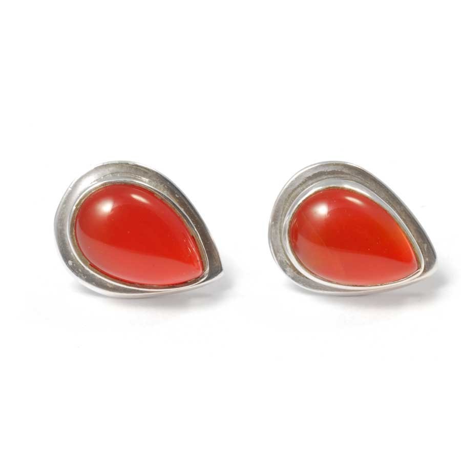Teardrop Indian Gemstone Studs - Silver Jewellery - Boutique Nirvana