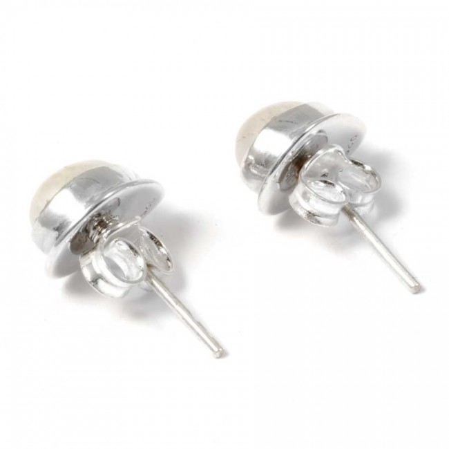 Boucles d'oreille pierre en goutte avec contour d'argent - BIJOUX ARGENT - Boutique Nirvana