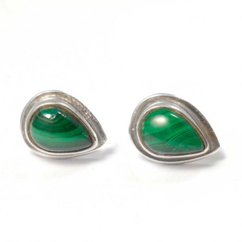 Teardrop Indian Gemstone Studs - Silver Jewellery - Boutique Nirvana