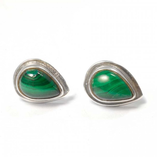Teardrop Indian Gemstone Studs - Silver Jewellery - Boutique Nirvana