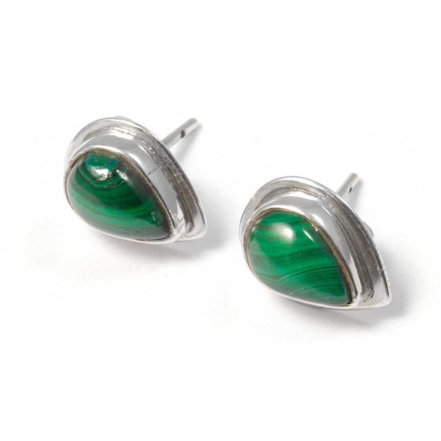 Boucles d'oreille pierre en goutte avec contour d'argent - BIJOUX ARGENT - Boutique Nirvana