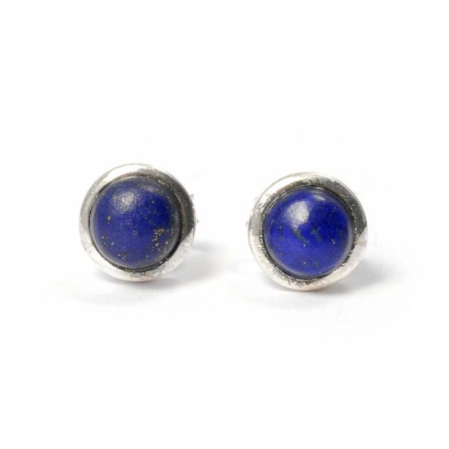 Round Indian Gemstone Studs - Silver Jewellery - Boutique Nirvana