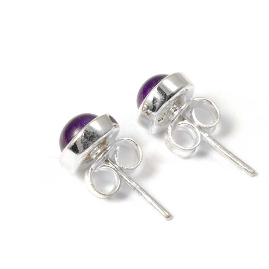 Boucles d'oreilles pierre ronde avec contour d'argent - BIJOUX ARGENT - Boutique Nirvana
