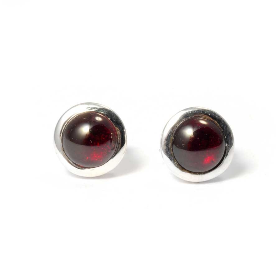 Round Indian Gemstone Studs - Silver Jewellery - Boutique Nirvana