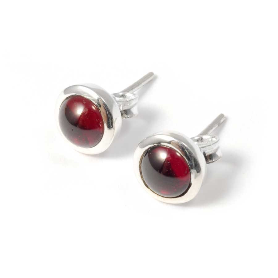 Round Indian Gemstone Studs - Silver Jewellery - Boutique Nirvana