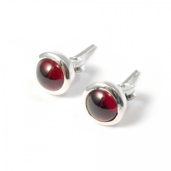 Round Indian Gemstone Studs - Silver Jewellery - Boutique Nirvana