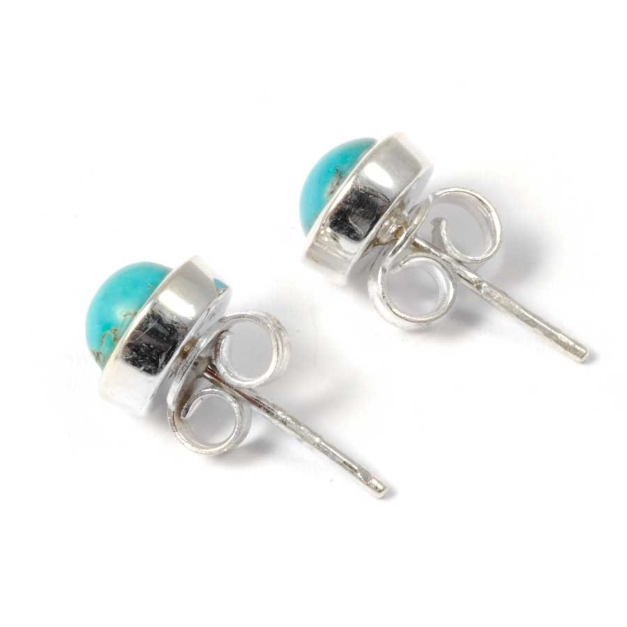 Boucles d'oreilles pierre ronde avec contour d'argent - BIJOUX ARGENT - Boutique Nirvana