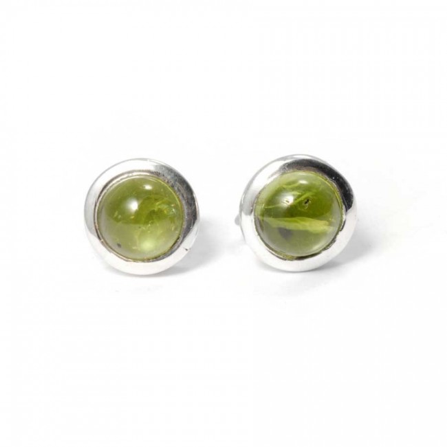 Round Indian Gemstone Studs - Silver Jewellery - Boutique Nirvana