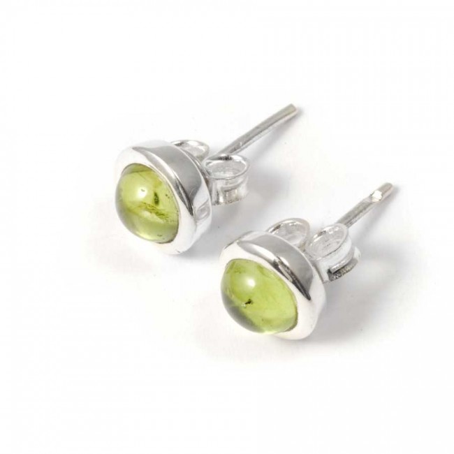 Boucles d'oreilles pierre ronde avec contour d'argent - BIJOUX ARGENT - Boutique Nirvana