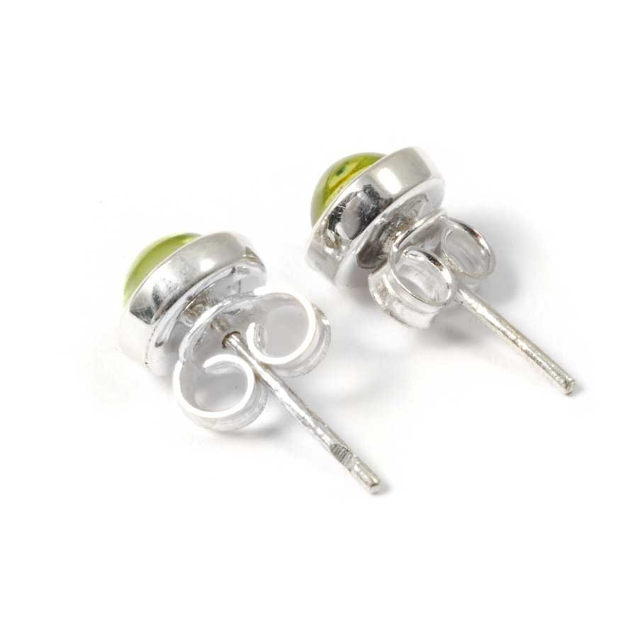 Boucles d'oreilles pierre ronde avec contour d'argent - BIJOUX ARGENT - Boutique Nirvana