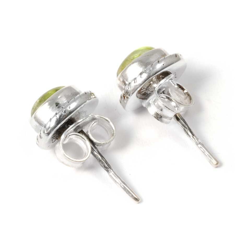 Oval Gemstone Studs with Silver Detailing - Silver Jewellery - Boutique Nirvana