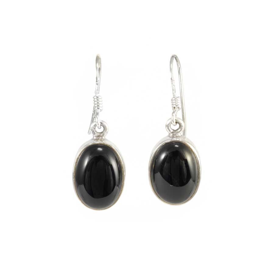 Oval Gemstone Dangle Earrings - Silver Jewellery - Boutique Nirvana