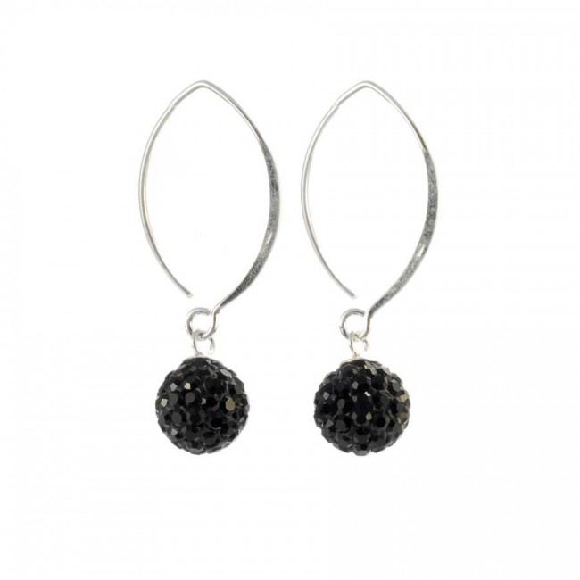 Boucles d'oreilles col de cygne en argent strass - BIJOUX ARGENT - Boutique Nirvana
