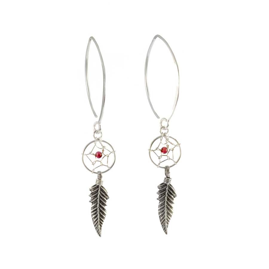 Bohemian Silver Dreamcatcher Earrings - 0 - Boutique Nirvana