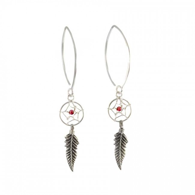 Bohemian Silver Dreamcatcher Earrings - 0 - Boutique Nirvana