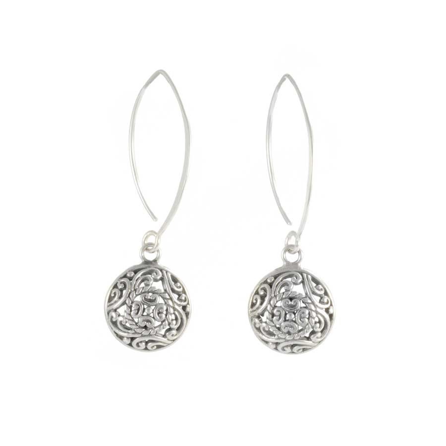 Handcrafted Silver Pendant Earrings - Silver Jewellery - Boutique Nirvana