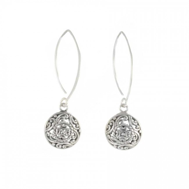 Handcrafted Silver Pendant Earrings - Silver Jewellery - Boutique Nirvana