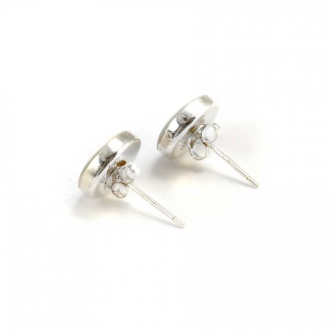 Boucles d'oreilles clou d'argent avec Ste Lucie - BIJOUX ARGENT - Boutique Nirvana