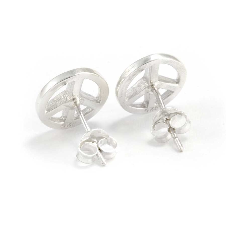 Silver Peace Stud Earrings - Silver Jewellery - Boutique Nirvana