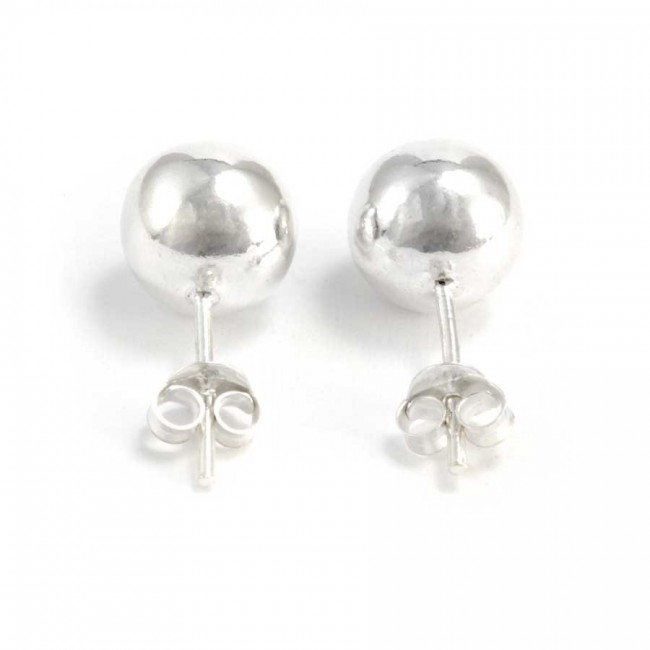 Boucles d'oreilles clou d'argent avec boule - BIJOUX ARGENT - Boutique Nirvana