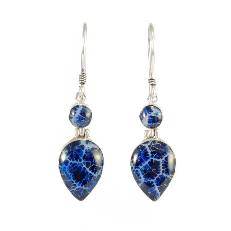 Two-Stone Dangle Earrings - Silver Jewellery - Boutique Nirvana