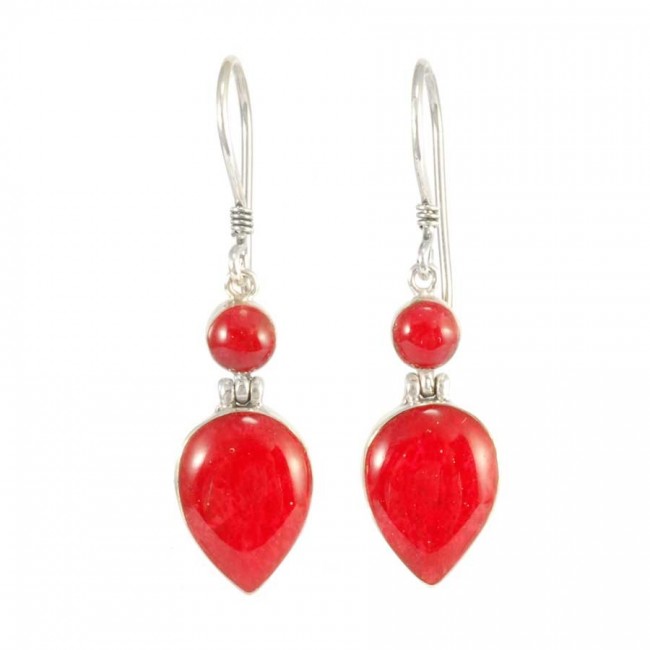 Two-Stone Dangle Earrings - Silver Jewellery - Boutique Nirvana