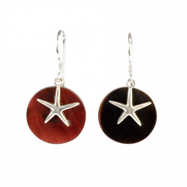 Starfish Natural Stone Dangle Earrings - Silver Jewellery - Boutique Nirvana