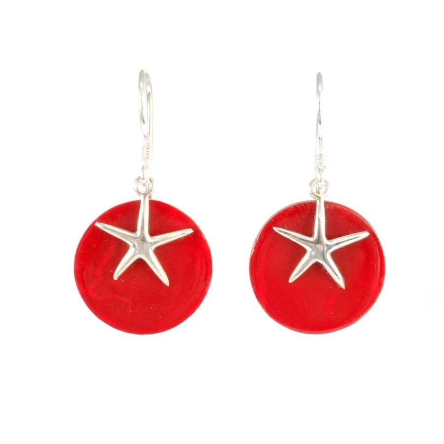 Boucles d'oreilles en argent rondes avec étoile de mer - BIJOUX ARGENT - Boutique Nirvana