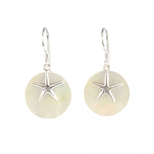 Starfish Natural Stone Dangle Earrings - Silver Jewellery - Boutique Nirvana