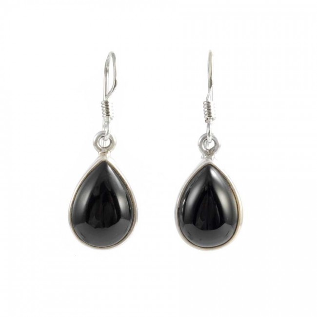 Boucles d'oreilles en argent gouttes avec pierre - BIJOUX ARGENT - Boutique Nirvana
