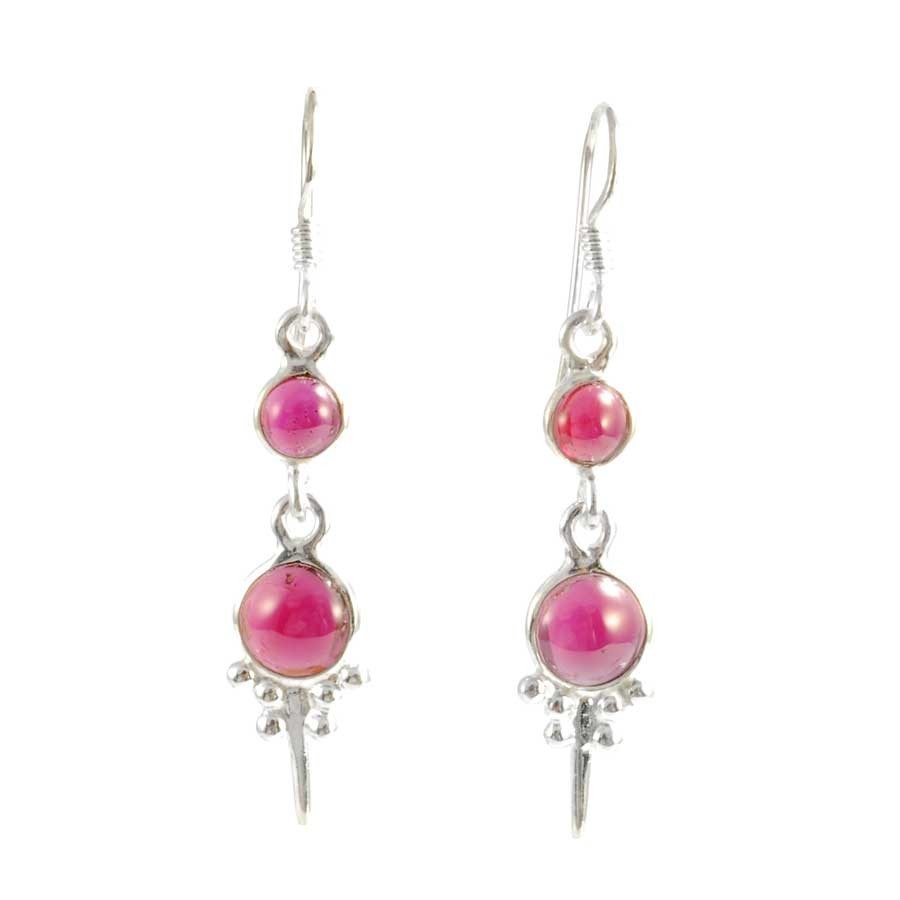 Bohemian Two-Stone Dangle Earrings - Silver Jewellery - Boutique Nirvana