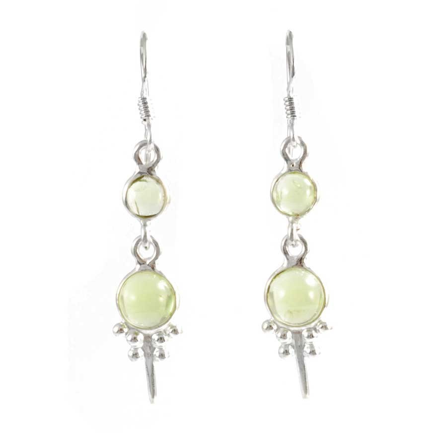 Boucles d'oreilles en argent fines 2 pierres - BIJOUX ARGENT - Boutique Nirvana
