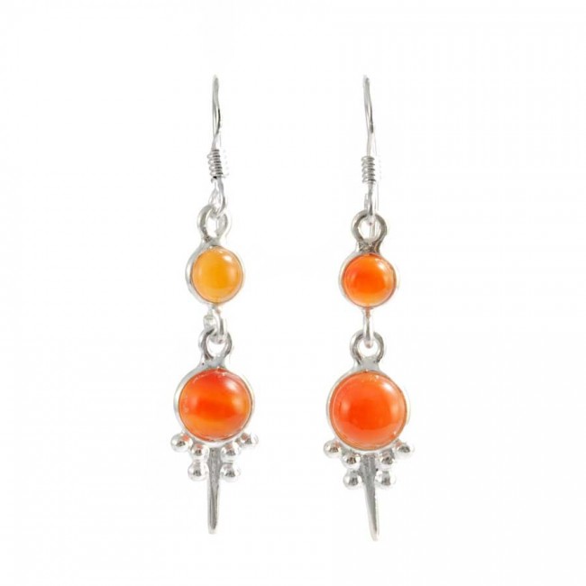 Bohemian Two-Stone Dangle Earrings - Silver Jewellery - Boutique Nirvana