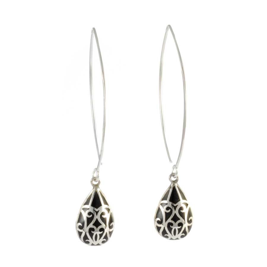 Silver Swan Neck Teardrop Earrings - 0 - Boutique Nirvana