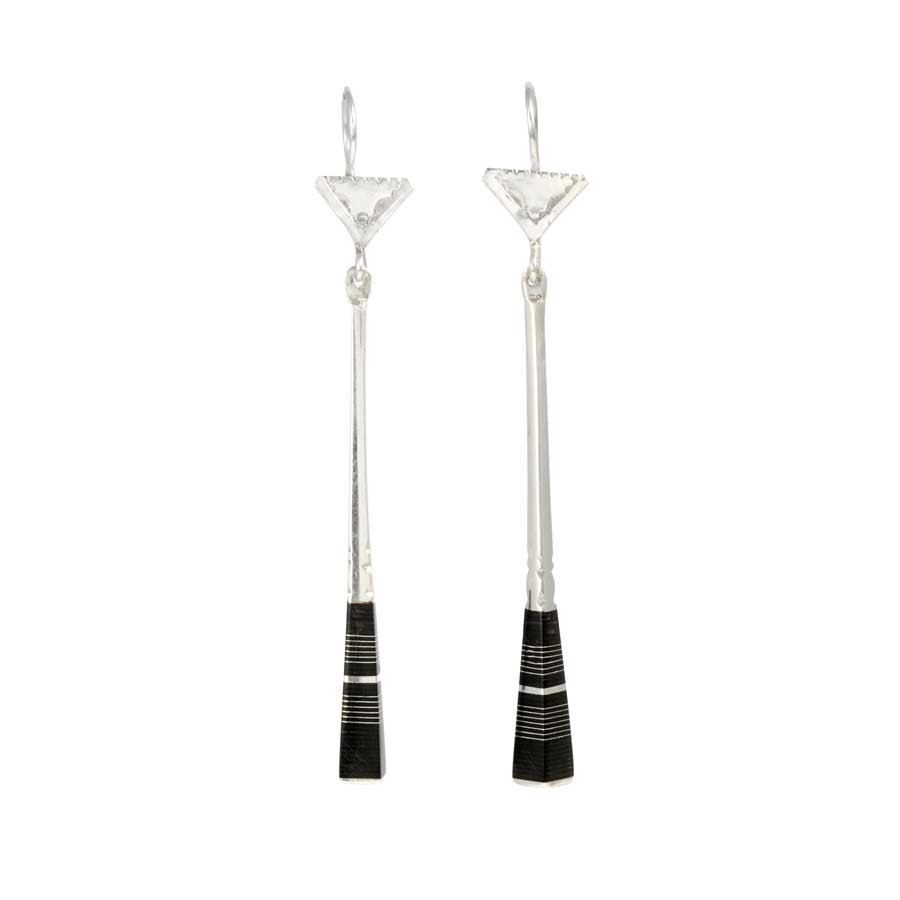 Long Silver and Ebony Tuareg Earring Range - Silver Jewellery - Boutique Nirvana