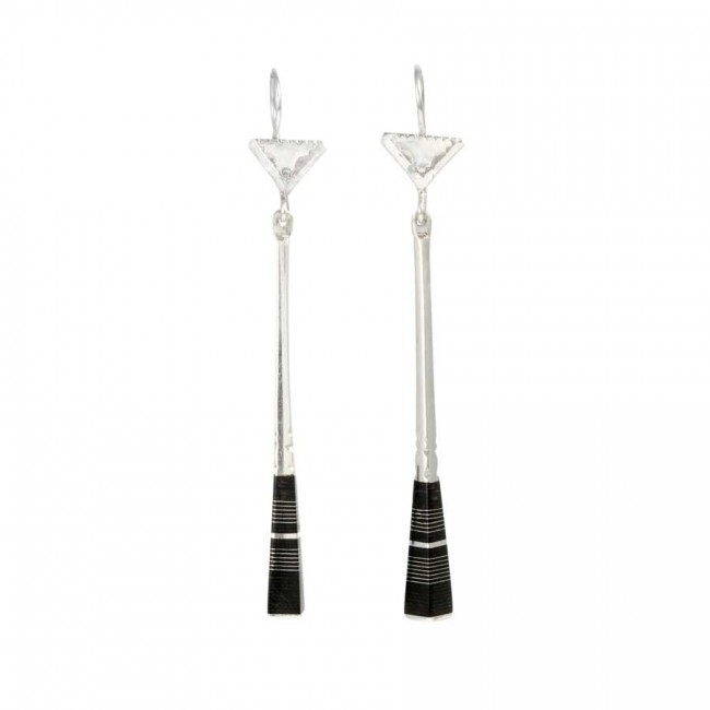 Long Silver and Ebony Tuareg Earring Range - Silver Jewellery - Boutique Nirvana