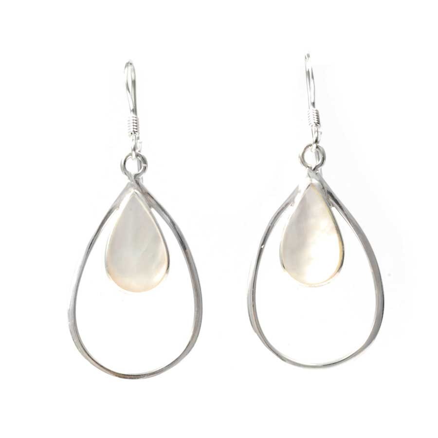 Boucles d'oreilles argent pierre cerclée - BIJOUX ARGENT - Boutique Nirvana