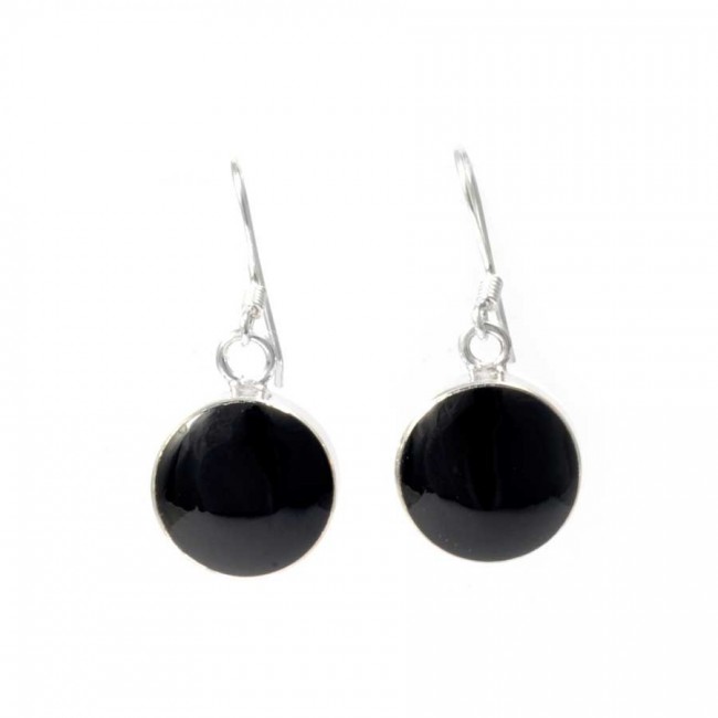 Beautiful Circular Natural Stone Drop Earrings - Silver Jewellery - Boutique Nirvana