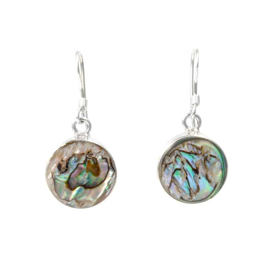 Beautiful Circular Natural Stone Drop Earrings - Silver Jewellery - Boutique Nirvana