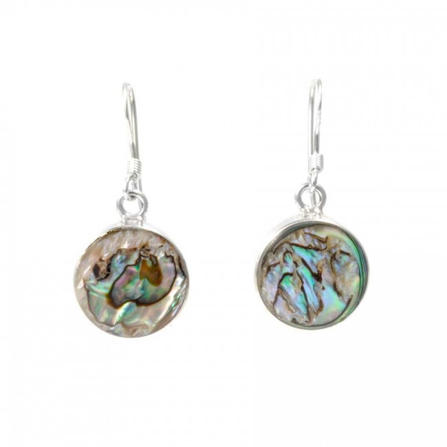 Beautiful Circular Natural Stone Drop Earrings - Silver Jewellery - Boutique Nirvana