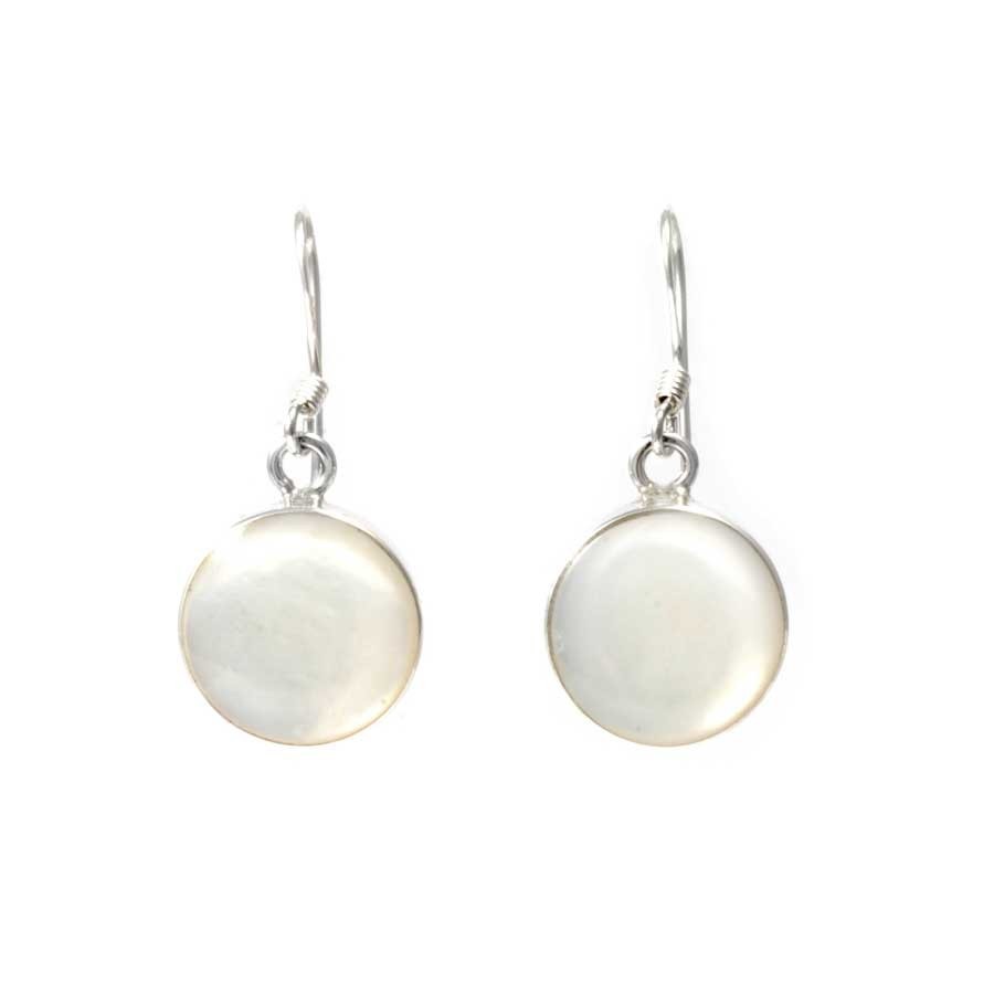 Beautiful Circular Natural Stone Drop Earrings - Silver Jewellery - Boutique Nirvana